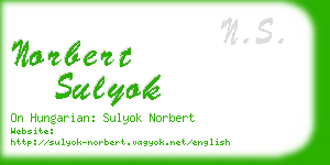 norbert sulyok business card